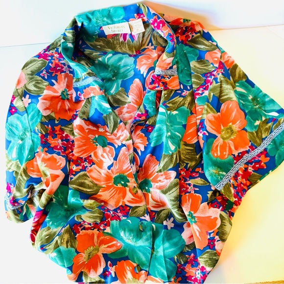 Victorias Secret Vintage gold label 1990's Hawaiian Floral pjs. - Picture 8 of 10